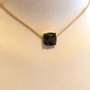Brown and Black Kate Spade Square Stud Necklace